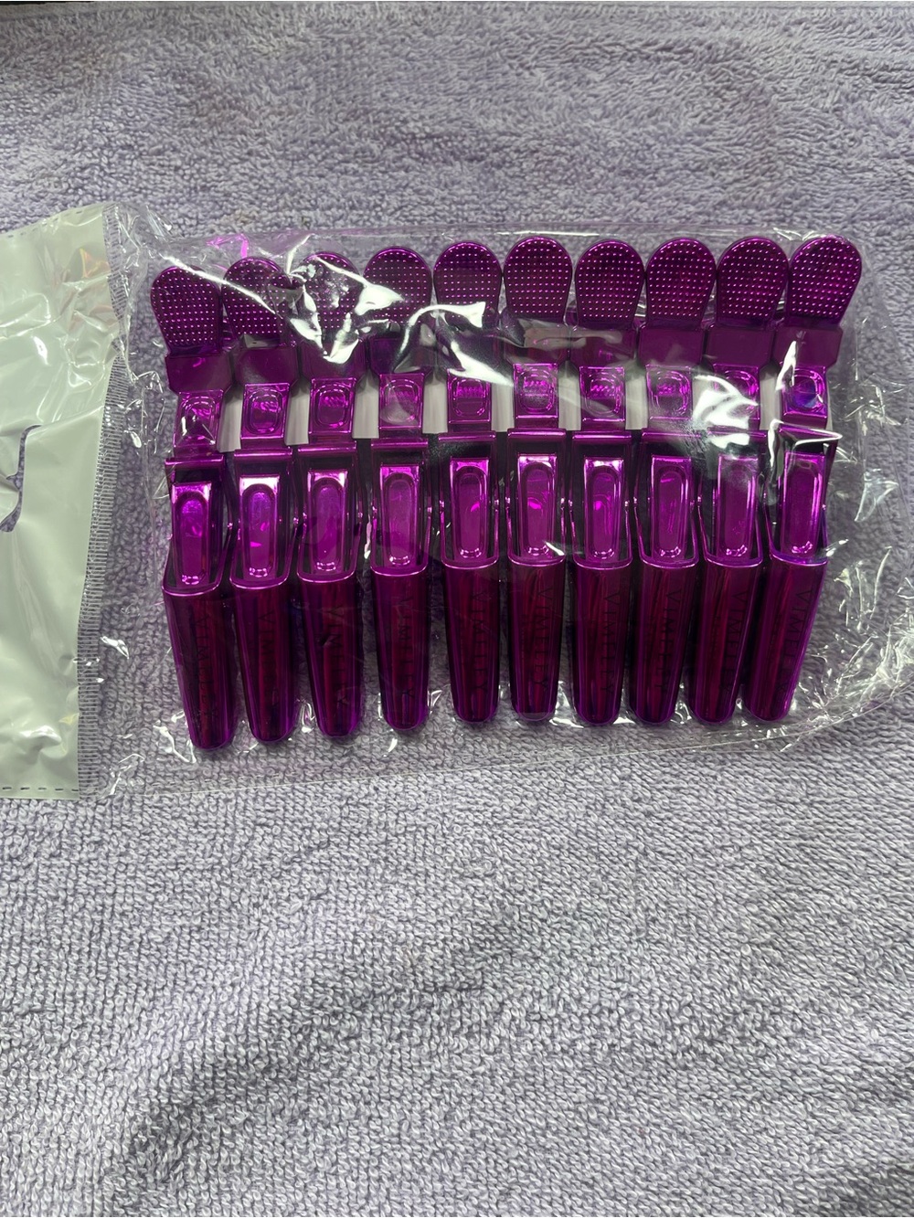 Purple Hair Clips - Set of 10